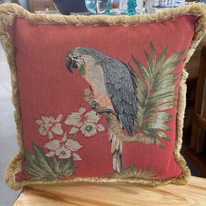 NEW - Woven Parrot Tapestry Pillow - Iosis Paris