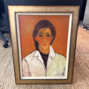 Framed Original Oil Painting of a Person - by Robert Katz - 1991