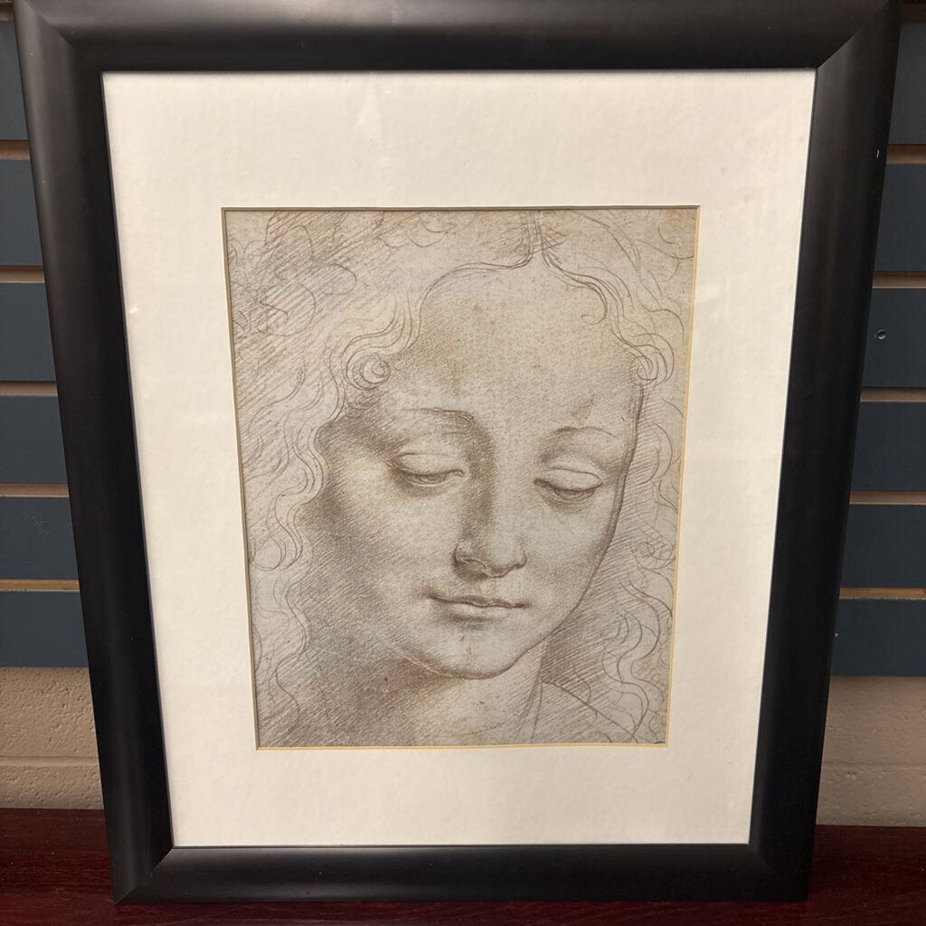 "Head of a Young Woman" in Black Frame