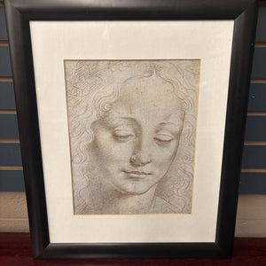 "Head of a Young Woman" in Black Frame