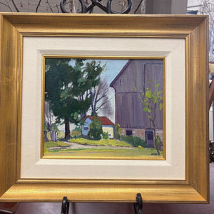Framed Original Oil on Canvas Board by Canadian Painter Langley Donges "Country Road-Autumn"