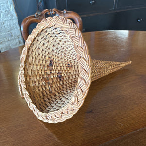 Vintage Wicker Cornucopia Basket