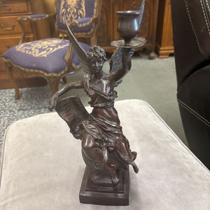 Antique Bronze Figural Sculpture of Winged Female- Representation of Science/ Light-Made in Thailand