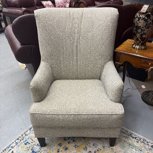 Ashley Furniture Keiran Wingback Accent Chair in Light BluePaisley