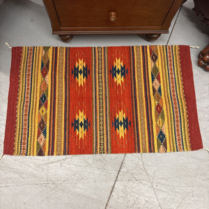 Handwoven Zapotec Wool Rug Ft. Geometric Eye & Diamond Iconography
