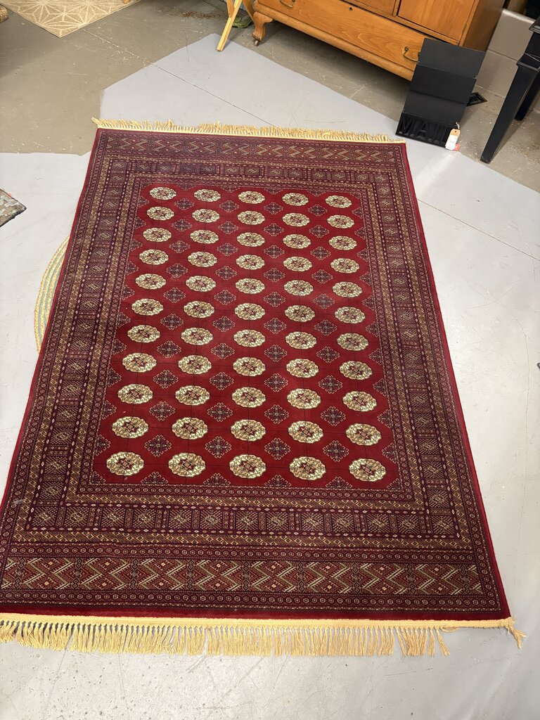 Red Hand Knotted Pakistani Bokhara Rug