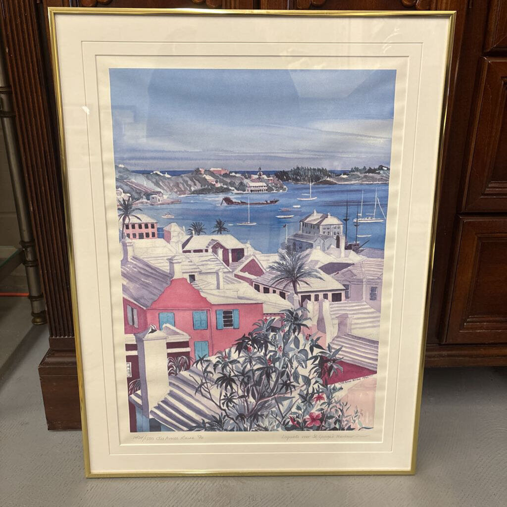 Framed "St. Georges Harbour, Bermuda" Print by Jill Amos Raine