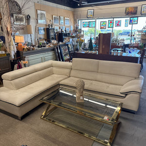 White Leather Sectional w Adjustable Head Rests - ITALY