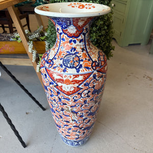 Large Blue & Orange JapaneseImari Floor Vase