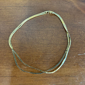 Gold Square Link Chain Costume Necklace