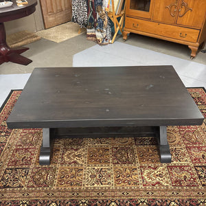 Rustic Trestle Dark Wood Coffee Table