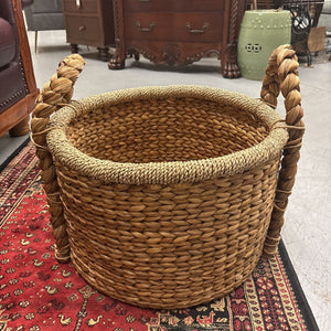 Large Natural Woven Storage Basket w Handles