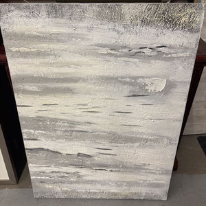 Grey & White Abstract Canvas Print