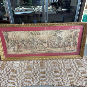 Edwardian Woven Tapestry Art - Gold Ornate Frame
