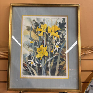 'Daffodils' Print by N. Taylor Storington - in Gold Frame