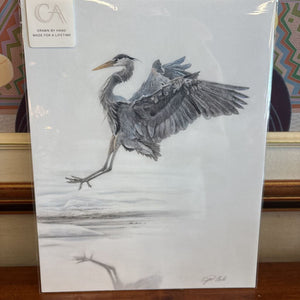 Crystal Clarke 'The Art of Landing' Heron Fine Art Unframed Print