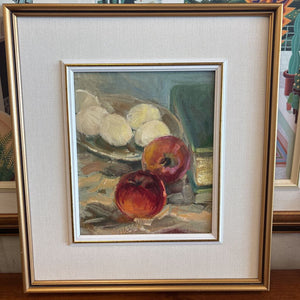 Original Framed Oil Painting Still Life of Apples by Canadian Painter Robert Pannell