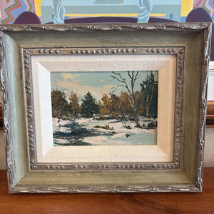 Original Framed Oil on Canvas " A Winter Creek" by Canadian Artist Will Griffiths