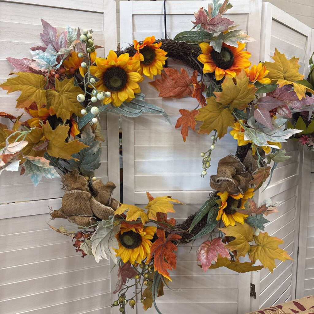 Large Fall Sunflower Wreath