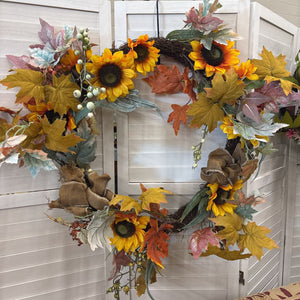 Large Fall Sunflower Wreath