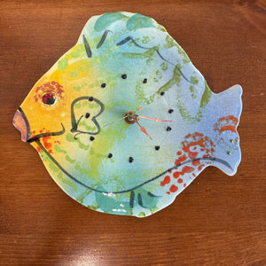 Hand Painted Ceramic Fish Wall Clock