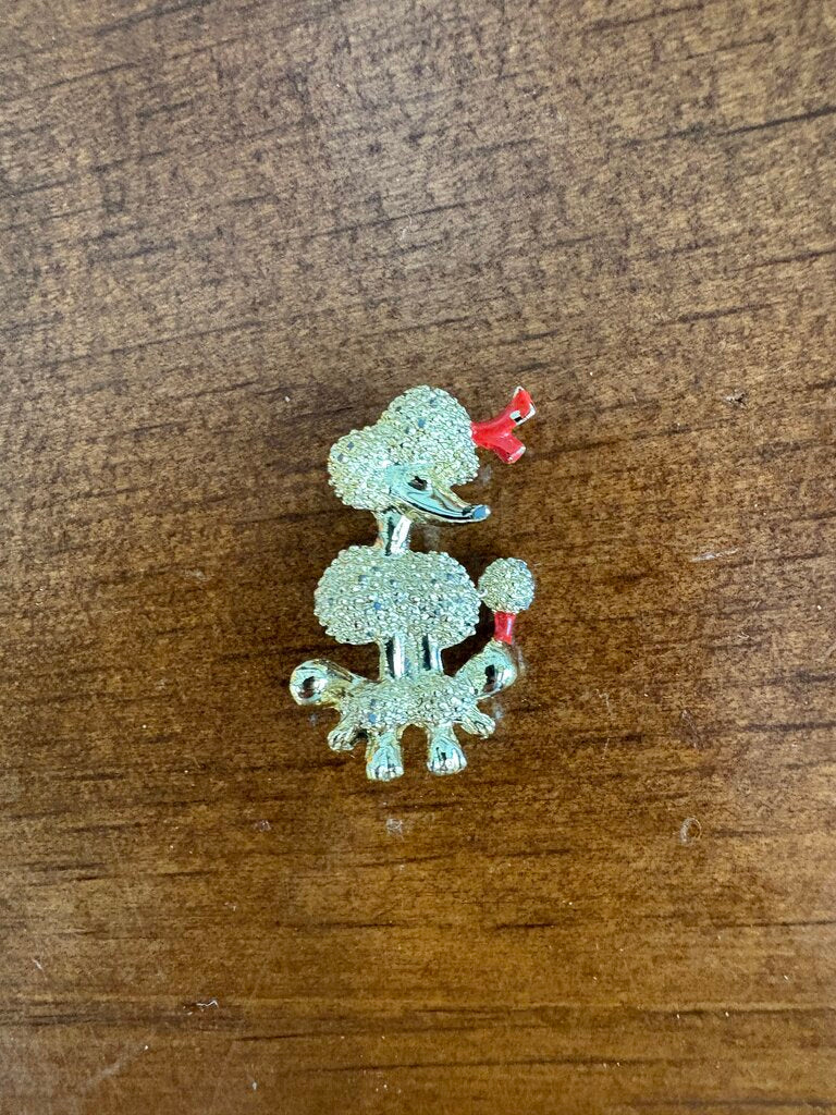 Small Gold Tone Poodle Brooch