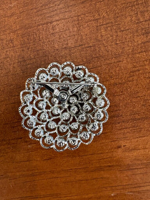 Vintage Circular Brooch Ft. Gemstones & Faux Pearls