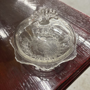 Vintage Glass Crystal Butter Dish or Candy Dish
