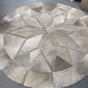 Round Patch Cowhide - Argentina - Grey