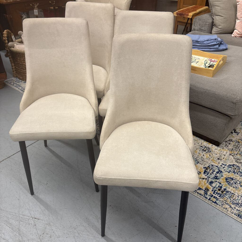 Set of 4 - Aidan & Ivy Cream Fabric Chairs