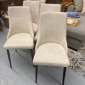 Set of 4 - Aidan & Ivy Cream Fabric Chairs