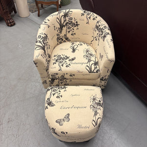 Ophelia & Co. French Pamplona Upholstered Tub Chair & Ottoman Set