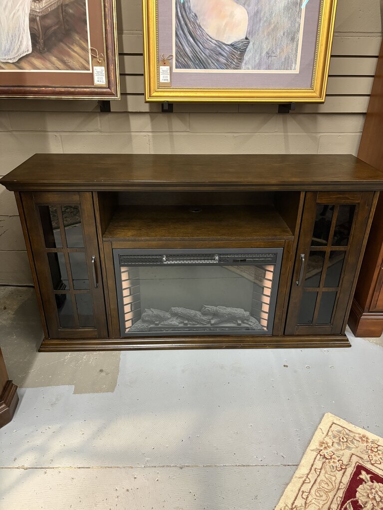 Oak Electric Fireplace/Entertainment Unit