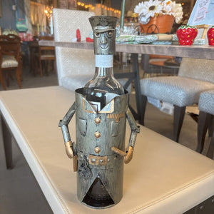 Hand Crafted Policeman Metal Art Wine Bottle Holder