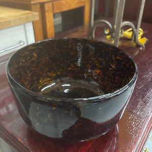 Decorative Leopard Tortoise Shell Glass Blown Bowl