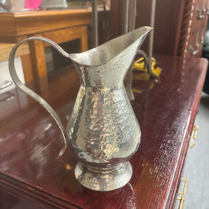 Vintage Hammered Pewter Pitcher - Made in Val David, Quebec
