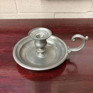 Vintage International Pewter Chamberstick Candle Holder