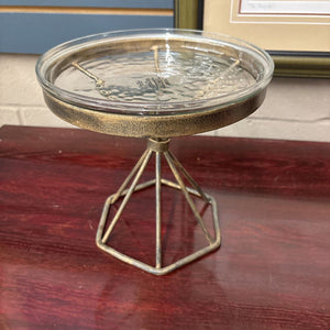 Bronze Metal Pedestal Pillar Candle Holder/Serving Stand