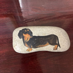 Hand Painted Dachsund Paper Weight Rock