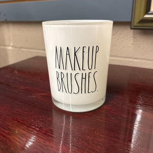Opaque White Glass Makeup Brush Holder