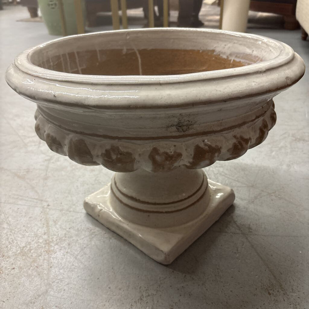 Ivory & Gold Ceramic Planter