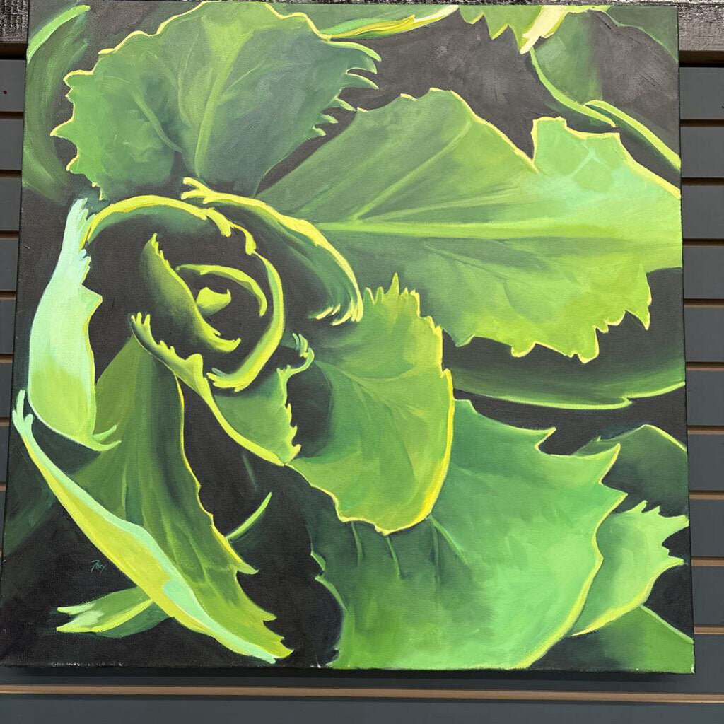 "The Fibonacci of Sedum" - Original Oil on Canvas by LOCAL ARTIST - Karen Fox