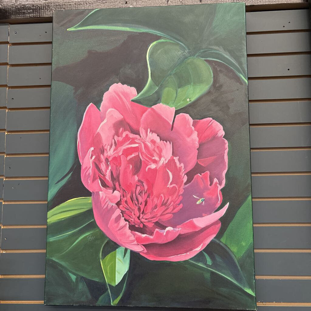 "The Garden is a Buzz" - Original Oil on Canvas by LOCAL ARTIST - Karen Fox