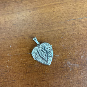 Vintage Sterling Silver Heart Locket Pendant
