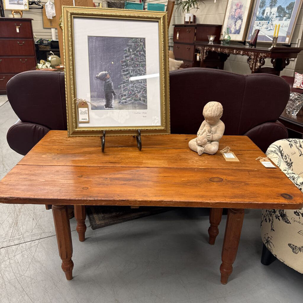 Antique Farmhouse Drop Leaf Dining Table (circa 1900's)