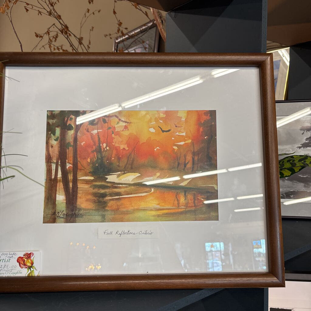 Framed "Fall Reflections" Watercolour Print by LOCAL ARTIST Barbara O'Loughlin