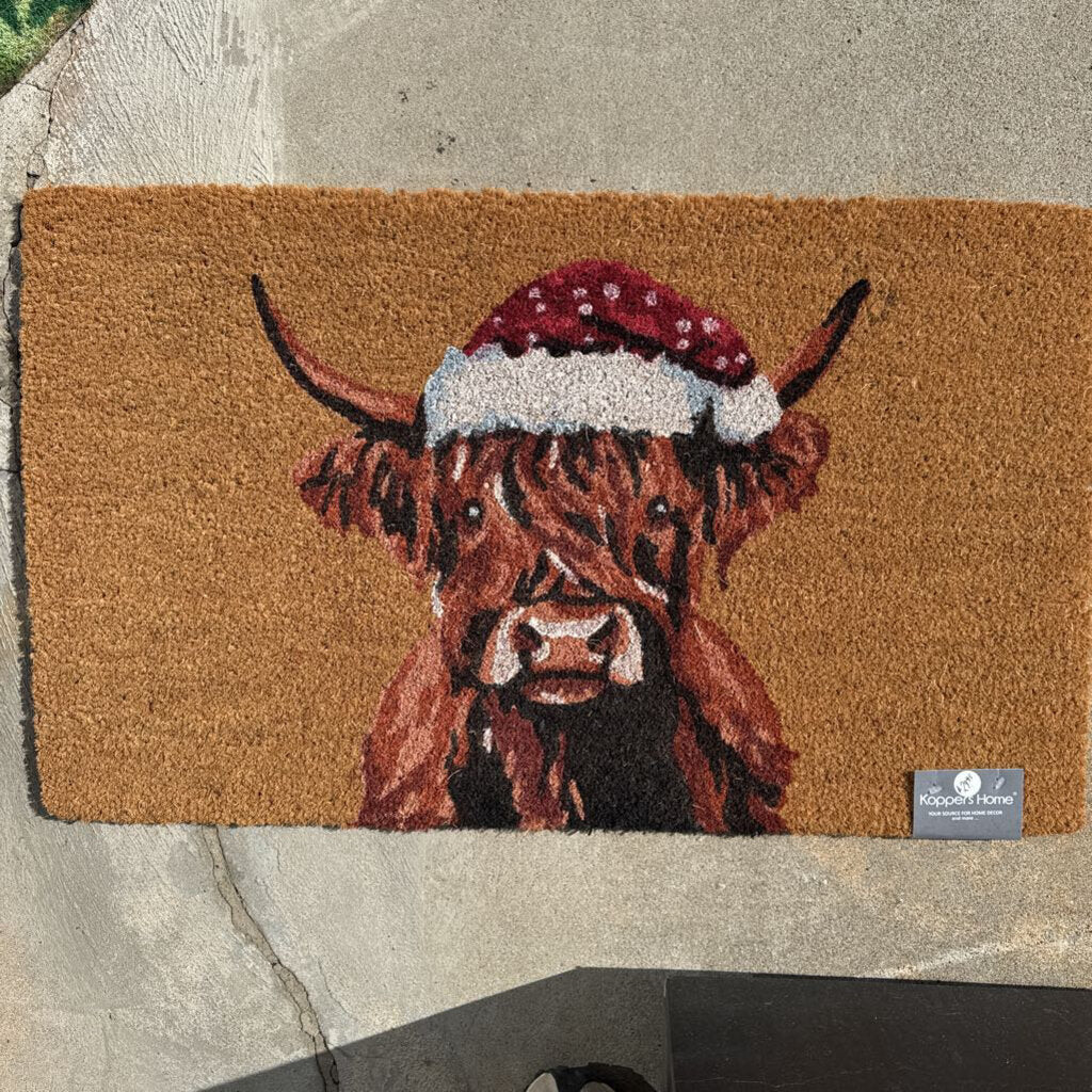 Highland Cow Christmas Doormat 83624