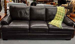 Brown Bonded Leather 3 Seater Sofa