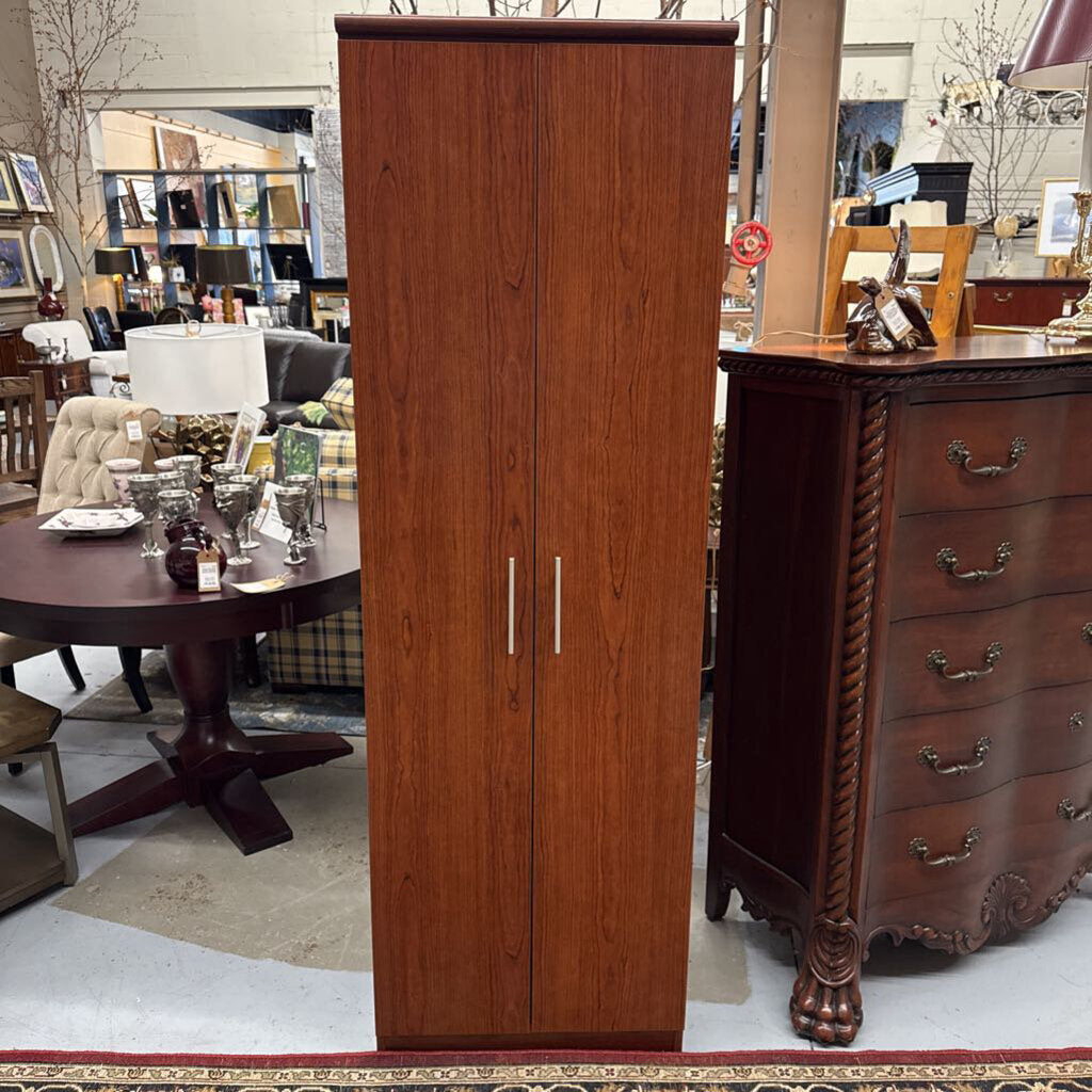 Tall Coat Cupboard Cabinet w Rod and Shelves