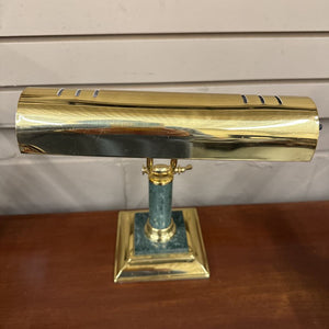 Brass Finish Desk Lamp w Green Marble Base